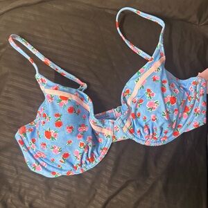 Target Blue Floral Bikini Top